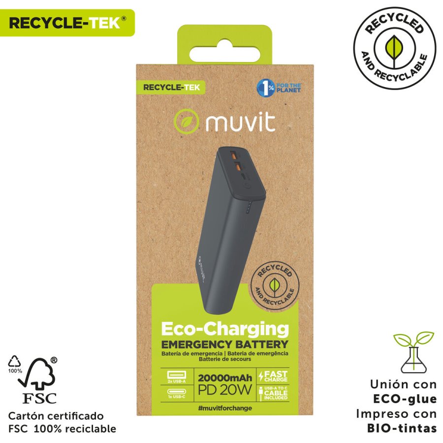 Powerbank Muvit for Change DP200G-R-PD Sort 20 W #6