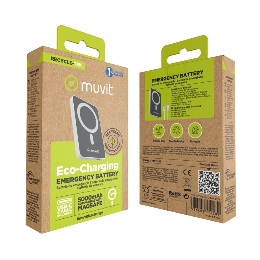 Powerbank Muvit for Change DP51AQ-R Hvid 5000 mAh #2