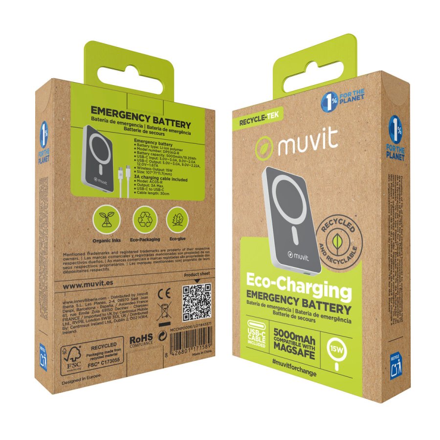 Powerbank Muvit for Change DP51AQ-R Hvid 5000 mAh #3
