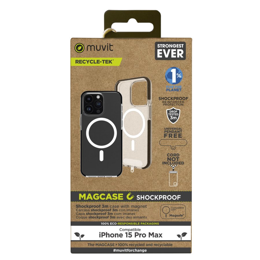 Mobilcover Muvit for Change iPhone 15 Pro Max Clear Magnetisk #1