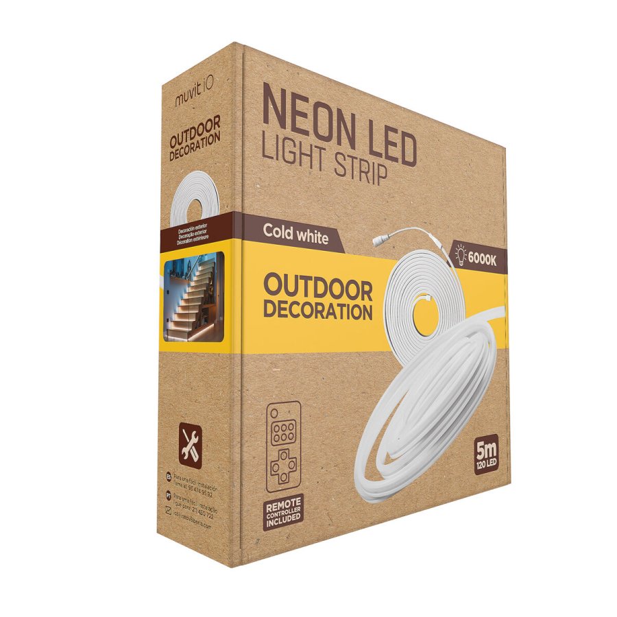 LED-b�nd muvit iO iO Kold hvid Gennemsigtig 5 m Neon #6