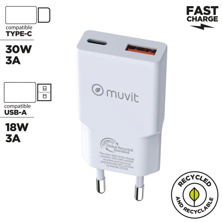 V�goplader Muvit for Change HC-263 Hvid 18 W 30 W #3