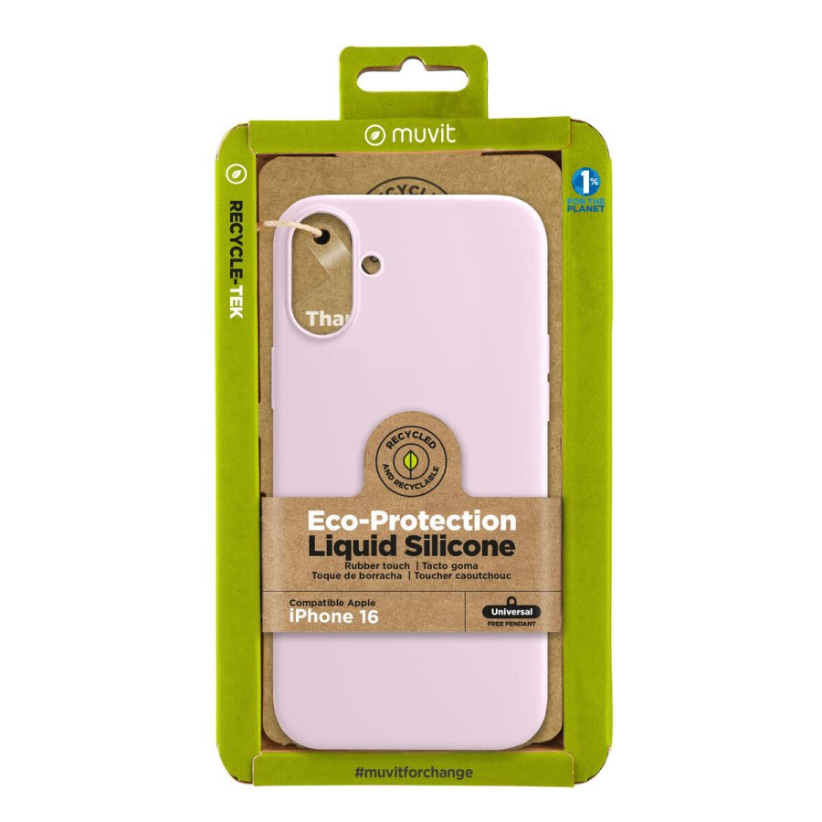 Mobilcover Muvit for Change iPhone 16 Pink #2