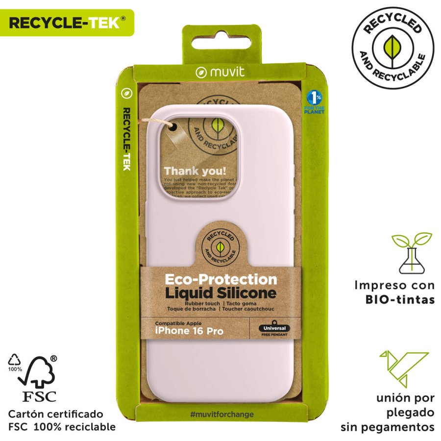 Mobilcover Muvit for Change iPhone 16 Pro Pink #4