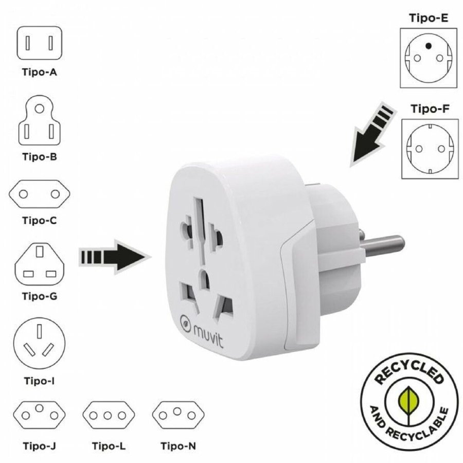 Universal adapter Muvit For Change MCADP0007 Hvid #2