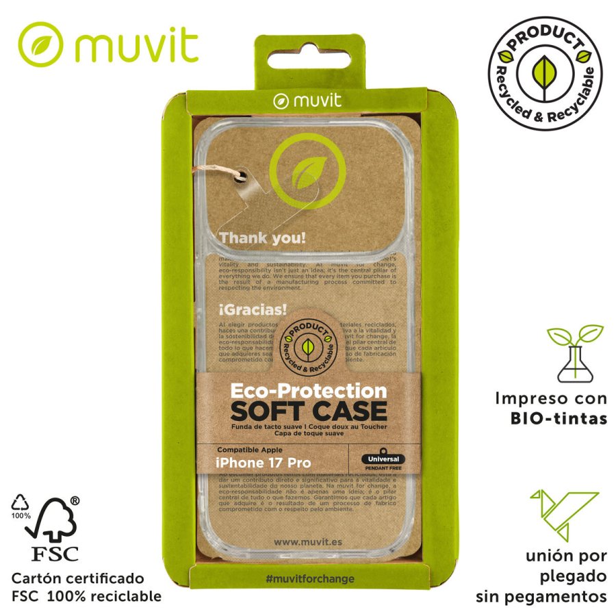Mobilcover Muvit for Change iPhone 17 Pro Gennemsigtig #2