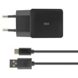 Vgoplader + USB A til USB C-kabel KSIX USB Sort #2