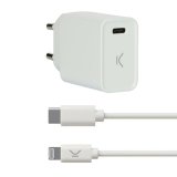USB Oplader Iphone KSIX Apple-compatible Hvid #1