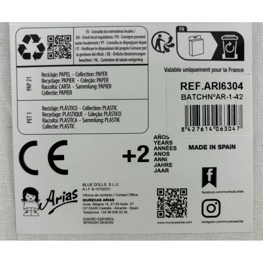 Dukkesko Arias Hvid 45 cm #2