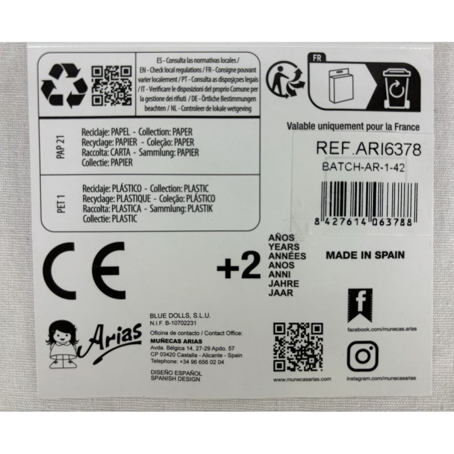 Dukkesko Arias Hvid 40 cm #2