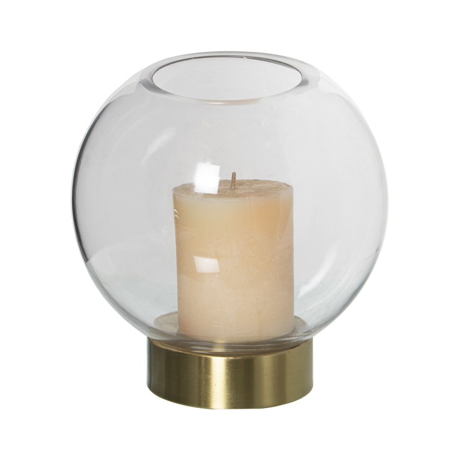 Vase Alexandra House Living Gennemsigtig Gylden Krystal 15 x 15 cm Lyseholder #4