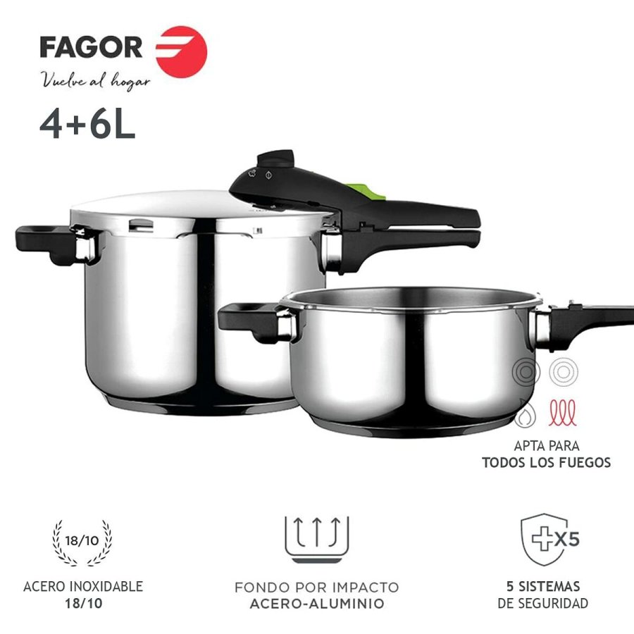 St med Ekspres-Gryder Fagor Rustfrit stl 10 L 2 Dele #17