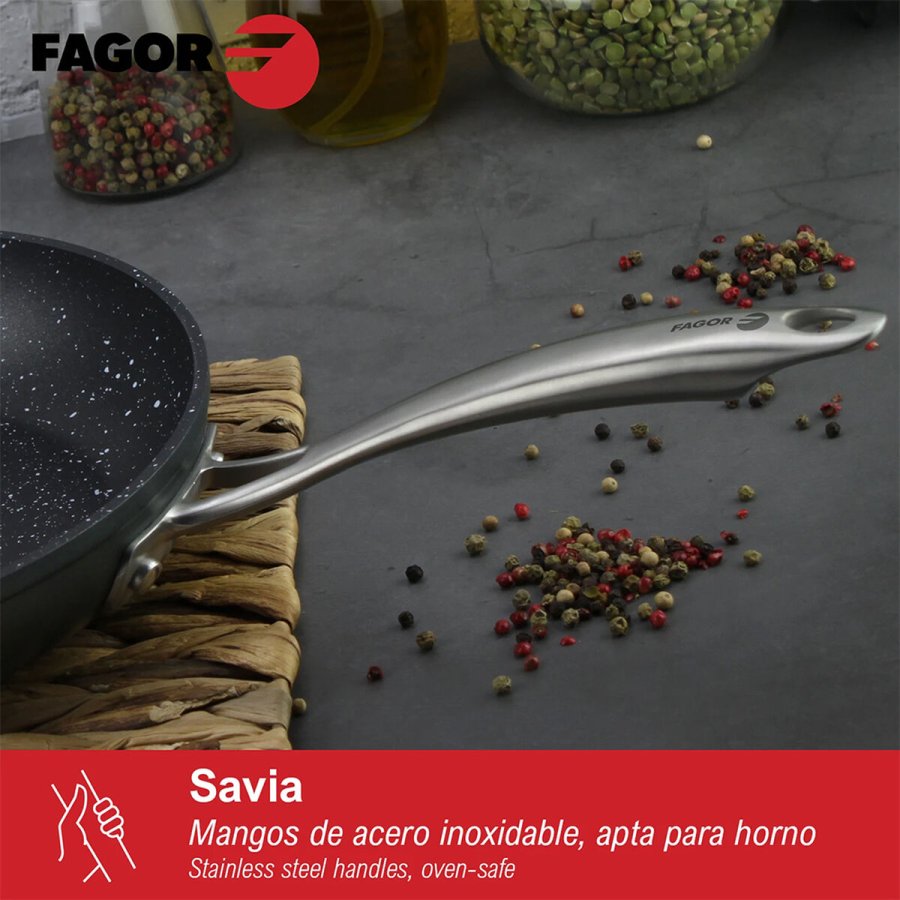 Stegepande Fagor Savia Smedet aluminium Slvfarvet  26 cm #9