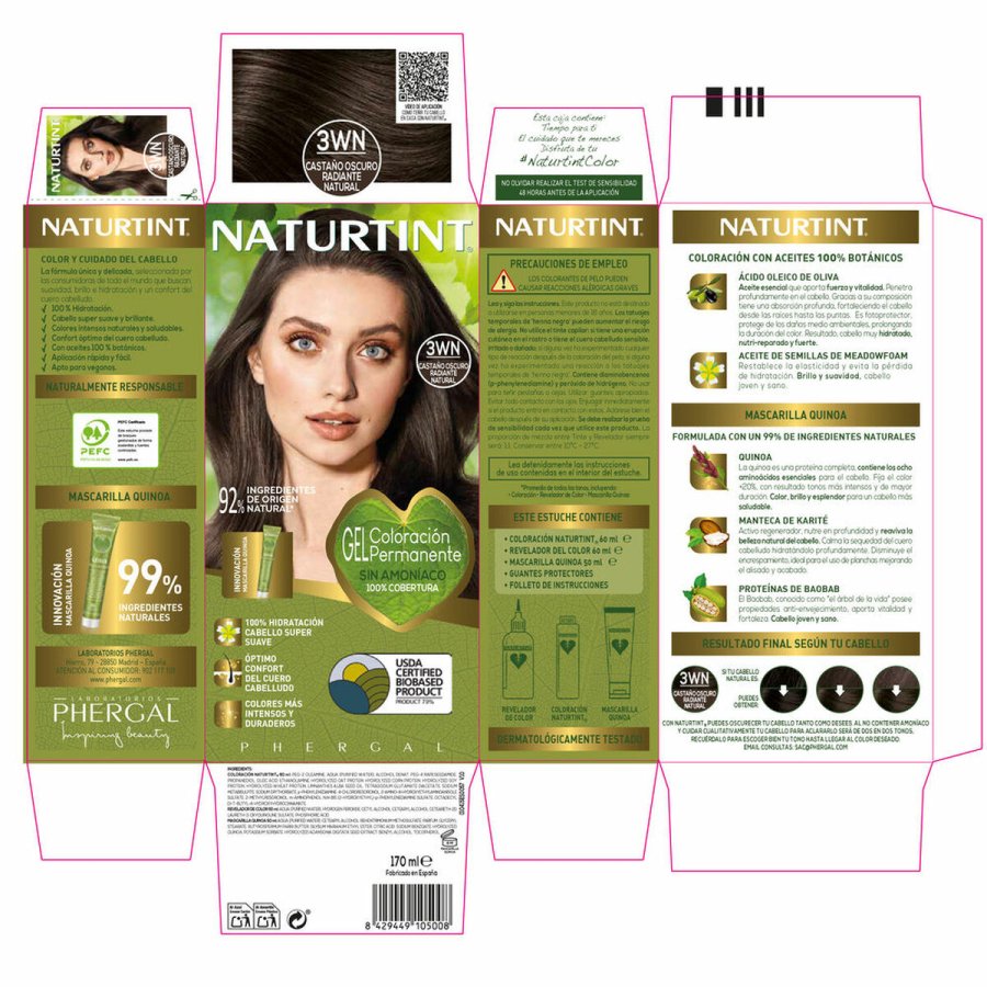 Hrmaske Naturtint NATURTINT COLORACIN 170 ml #1