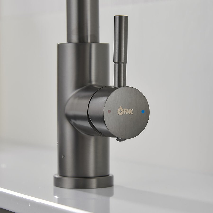 Hane med blandingsbatteri Fontastock Gr Rustfrit stl Keramisk C-formet #7