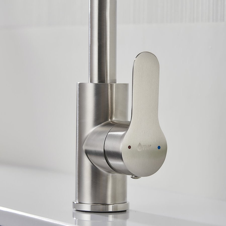 Hane med blandingsbatteri Fontastock Gr Rustfrit stl Keramisk Zink Legering C-formet #7