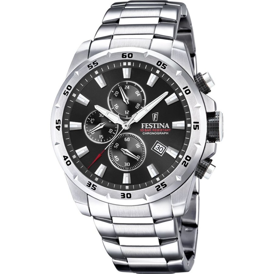 Herreur Festina F20463/4 Sort Slvfarvet #1