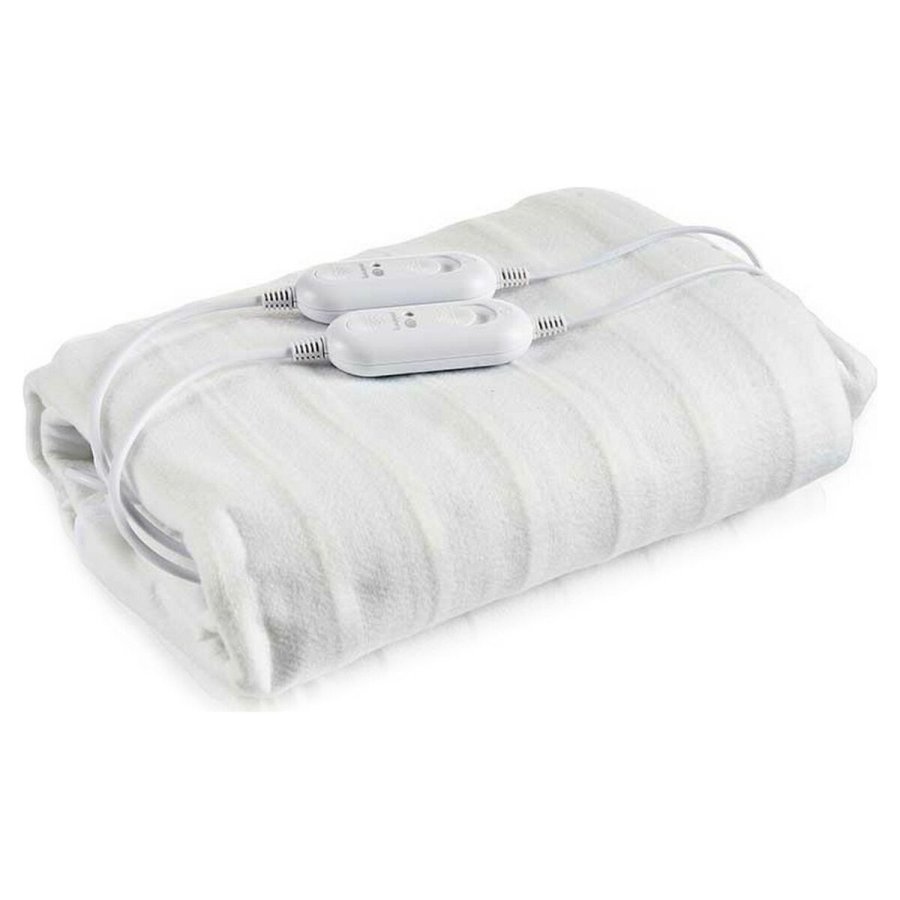 Dobbelt Elektrisk Tppe 2 x 60 W Polyester Hvid (140 x 1 x 160 cm) #1