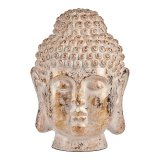 Dekorativ havefigur Ibergarden CC20432 CC20432 Hvid Gylden Polyesterharpisk 45,5 x 68 x 48 cm Hoved Buddha #1