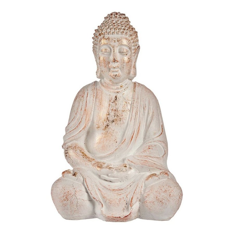 Dekorativ havefigur Ibergarden CC20448 CC20448 Hvid Gylden Polyesterharpisk 24,5 x 50 x 31,8 cm Buddha #1