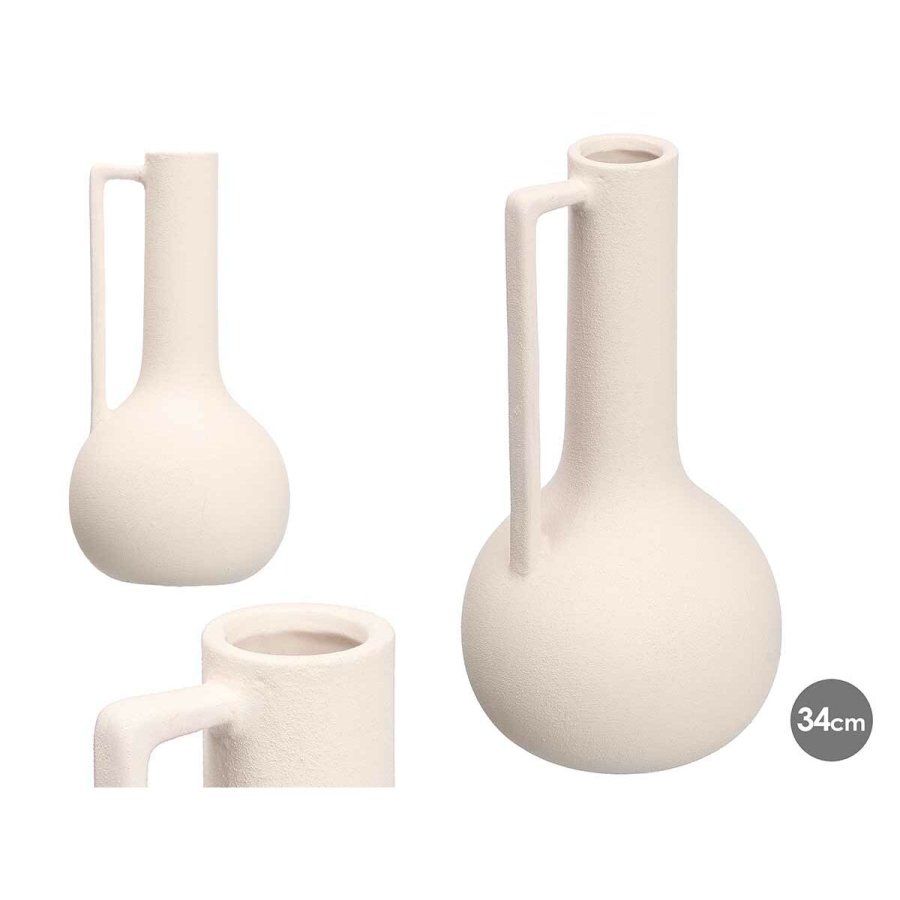 Vase Gift Decor 20084-W 20084-W Hvid Keramik 18 x 34,5 x 18 cm #2