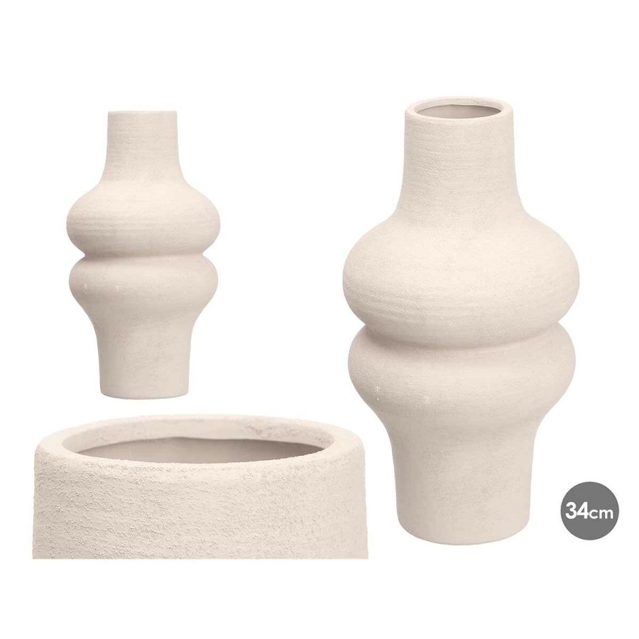 Vase Gift Decor 20034-WH 20034-WH Hvid Keramik 18 x 34,5 x 18 cm #2