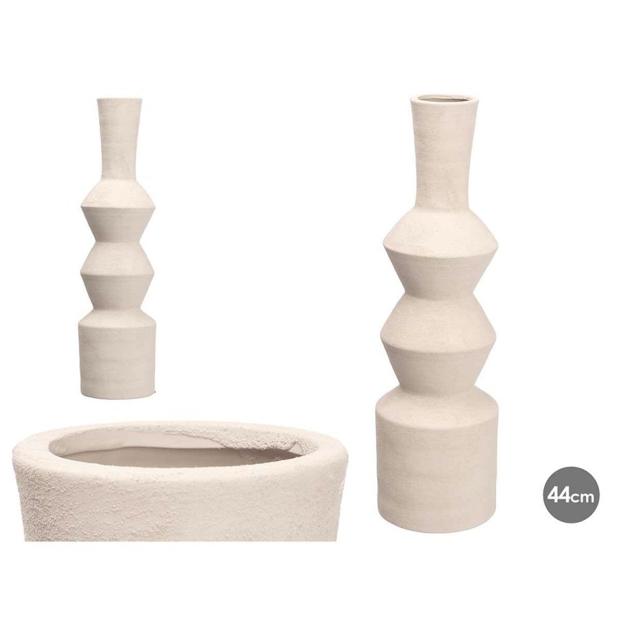 Vase Gift Decor 20028-WH 20028-WH Hvid Keramik Geometri 15 x 60 x 15 cm #2