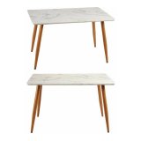 Sofabord Brun Hvid Marmor Metal Melamin DM (70 x 120 x 75 cm) #2