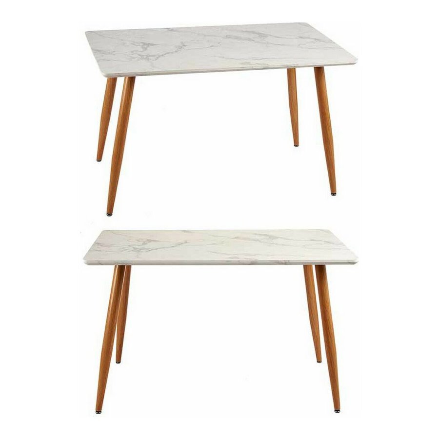 Sofabord Brun Hvid Marmor Metal Melamin DM (70 x 120 x 75 cm) #2