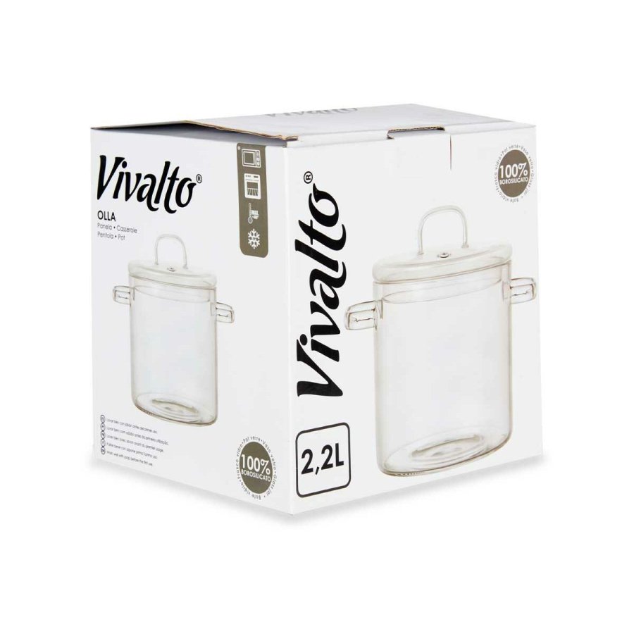 Gryde med lg Vivalto TP-HM05-2200/BHA1 Gennemsigtig Borosilikatglas 15,3 x 19,5 x 21 cm #4