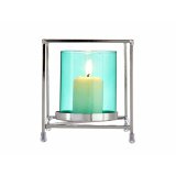 Lyseholder Gift Decor SW120661B SW120661B Bl Slvfarvet Slv Metal Glas 11,5 x 12,6 x 11,5 cm Firkantet #2