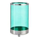 Lyseholder Gift Decor SW120612B SW120612B Bl Slvfarvet Slv Metal Glas 9,7 x 16,5 x 9,7 cm Cylinder #1