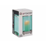 Lyseholder Gift Decor SW120612B SW120612B Bl Slvfarvet Slv Metal Glas 9,7 x 16,5 x 9,7 cm Cylinder #2