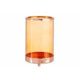 Lyseholder Gift Decor SW120613C SW120613C Kobber Rav Metal Glas 12,2 x 19,5 x 12,2 cm Cylinder #1
