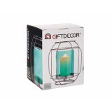 Lyseholder Gift Decor SW120663B SW120663B Bl Slvfarvet Slv Metal Glas 19 x 20 x 19 cm Laantarn #3