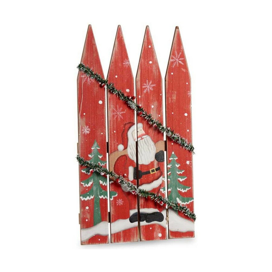 Skilt Julemanden Hegn 34,7 x 4 x 60 cm Rd Hvid Grn Plastik Tr MDF #1