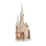 Dekorativ figur Hus Jul LED Lys Pink Musik Hvid Brun Grn Magnesium 20 x 125 x 55 cm #1