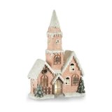 Dekorativ figur Hus Jul LED Lys Pink Hvid Brun Grn Magnesium 21 x 77 x 48 cm #1
