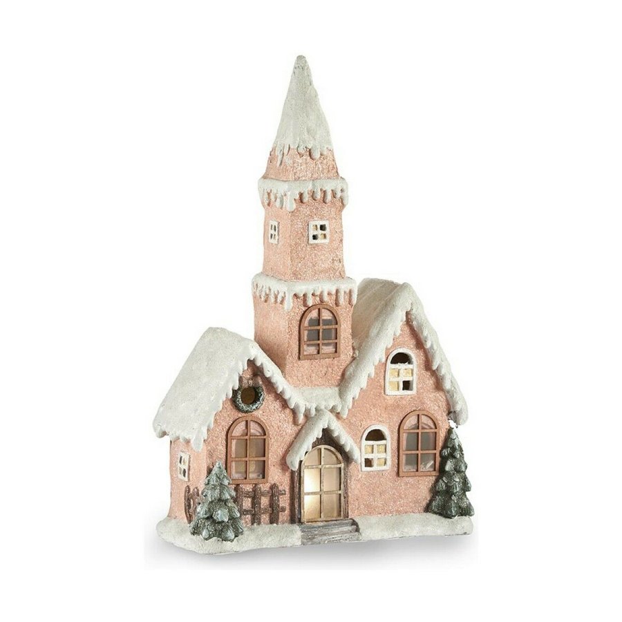 Dekorativ figur Hus Jul LED Lys Pink Hvid Brun Grn Magnesium 21 x 77 x 48 cm #1