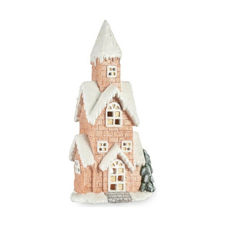 Dekorativ figur Hus Jul LED Lys Musik Pink Hvid Grn Beige Magnesium 25 x 52 x 15 cm #1