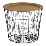 Sofabord Sort Gylden Metal 52 x 40 x 52 cm #1