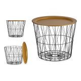 Sofabord Sort Gylden Metal 52 x 40 x 52 cm #2