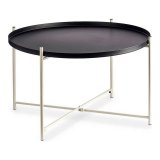 Sofabord Sort Hvid Metal (76,5 x 46 x 76,5 cm) #1