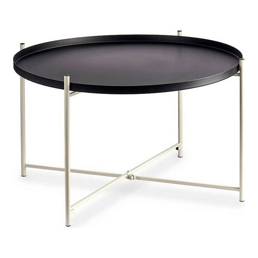 Sofabord Sort Hvid Metal (76,5 x 46 x 76,5 cm) #1