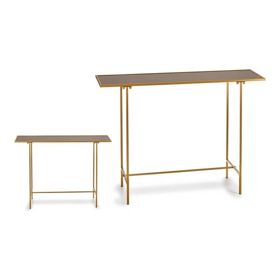 Sofabord Sort Gylden Krystal Metal (33 x 77 x 110 cm) #2