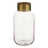 Vase Gift Decor V1224IP-C V1224IP-C Pink Gylden Glas Glat 11,5 x 24 x 11,5 cm #1