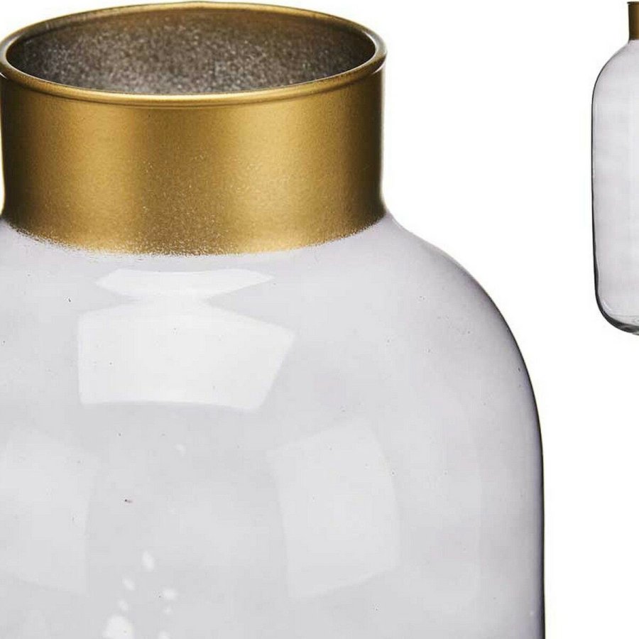 Vase Gift Decor V1530IP-S V1530IP-S Gr Gylden Glas Glat 14,5 x 29,5 x 14,5 cm #2