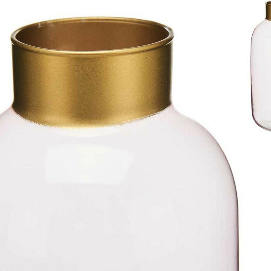 Vase Gift Decor V1530IP-C V1530IP-C Pink Gylden Glas Glat 14,5 x 29,5 x 14,5 cm #2
