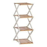 Hylder Brun Hvid Foldbar Tr (32 x 96 x 39 cm) #1