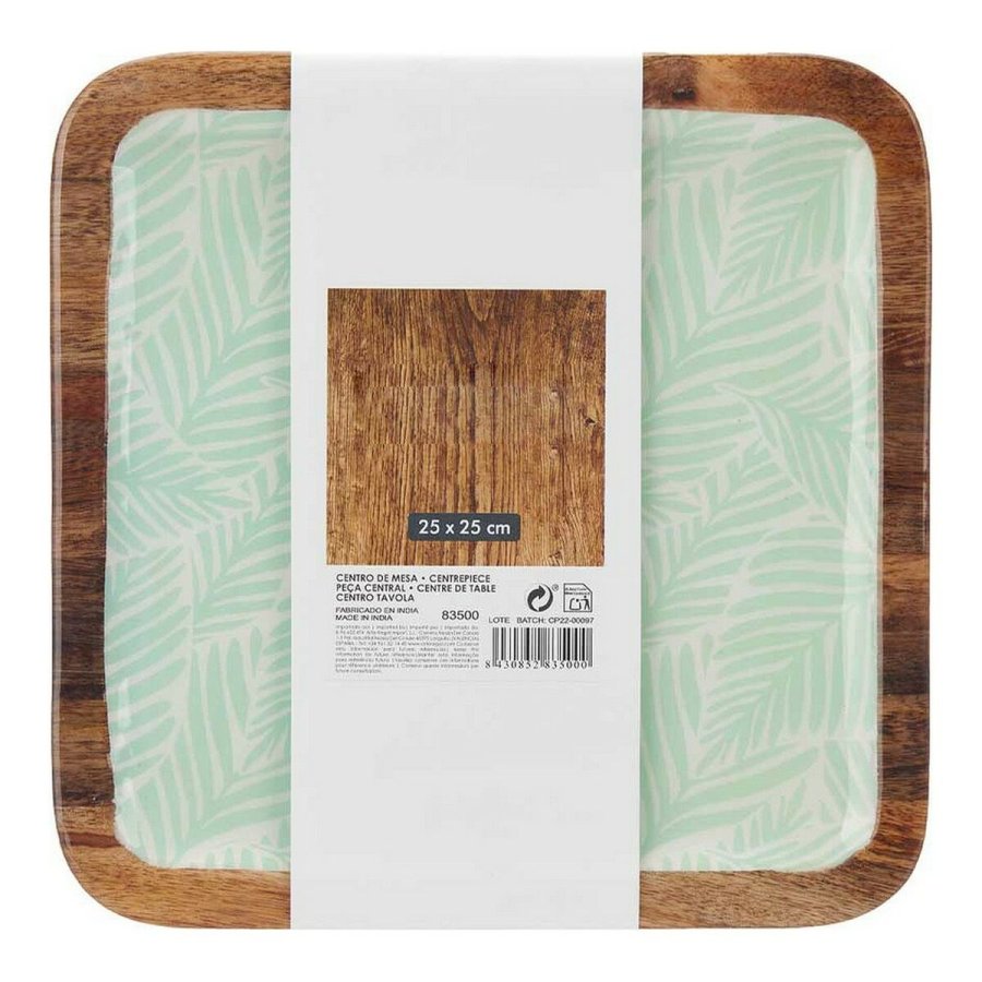 Borddekoration Gift Decor GMC-174-2375-2 GMC-174-2375-2 Hvid Brun Grn Polyester Polyuretan Harpiks Mangotr 25 x 25 cm 25,4 x 2 #2